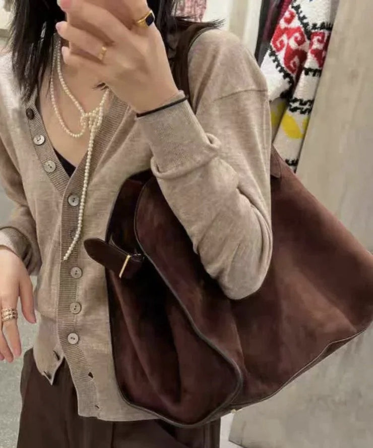 2024 New Brown Large Capacity Capacity Handbag