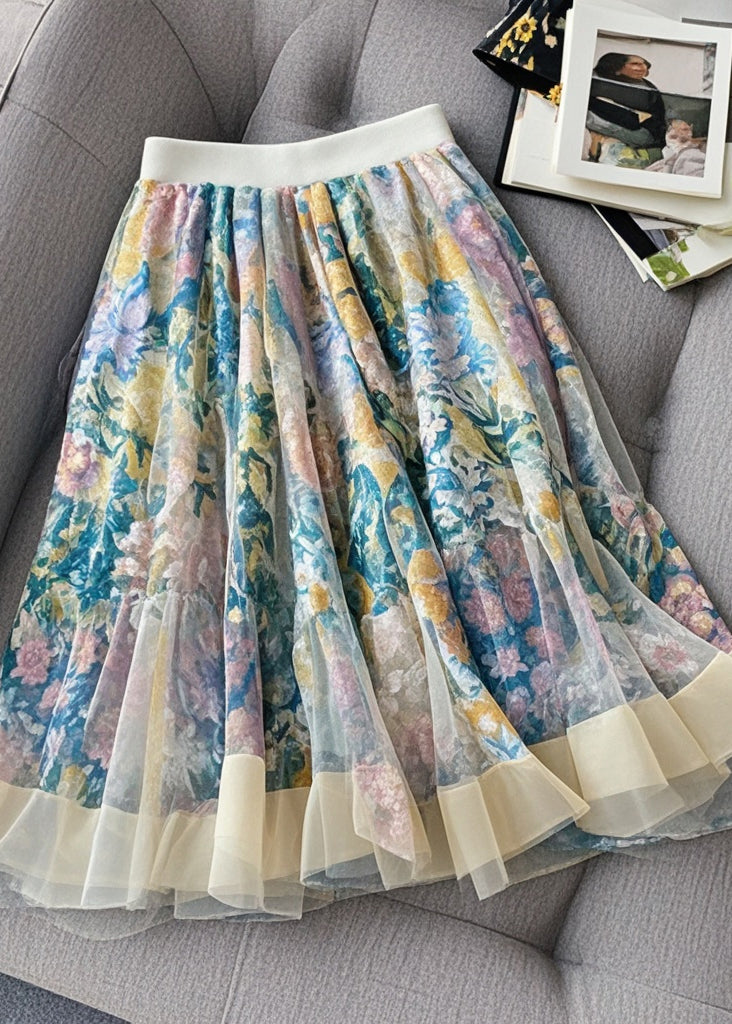 Fashion Print Exra Large Hem Tulle Skirt Summer