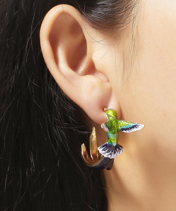 Stylish Green Bird Metal Women&