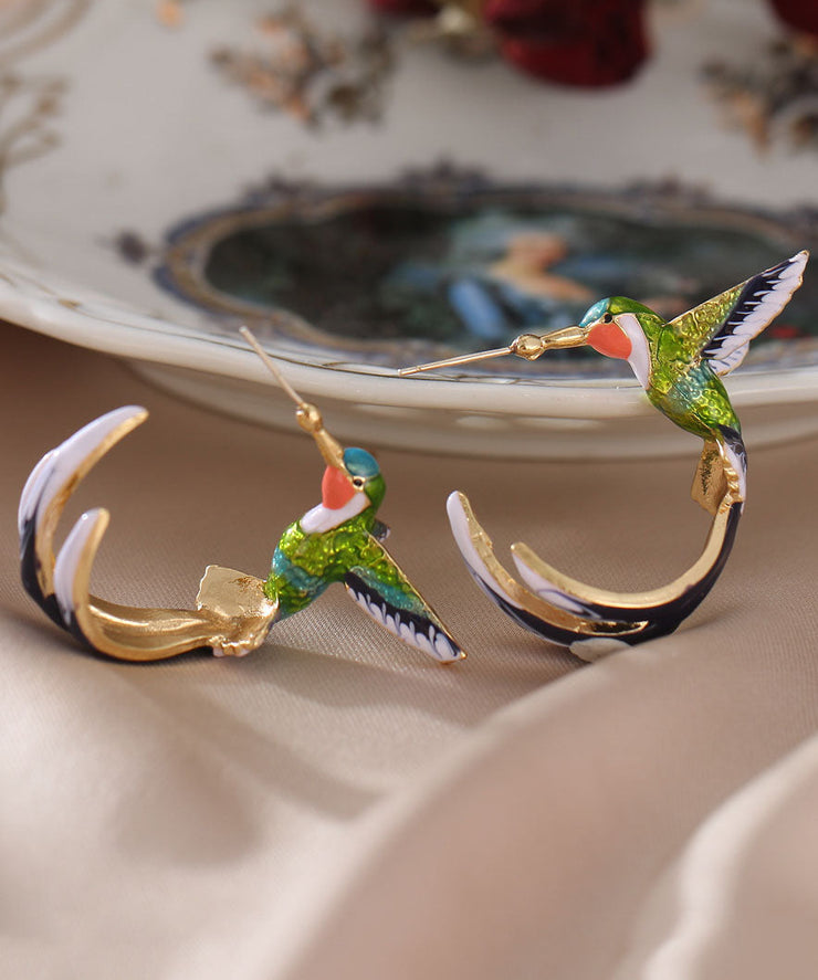 Stylish Green Bird Metal Women&