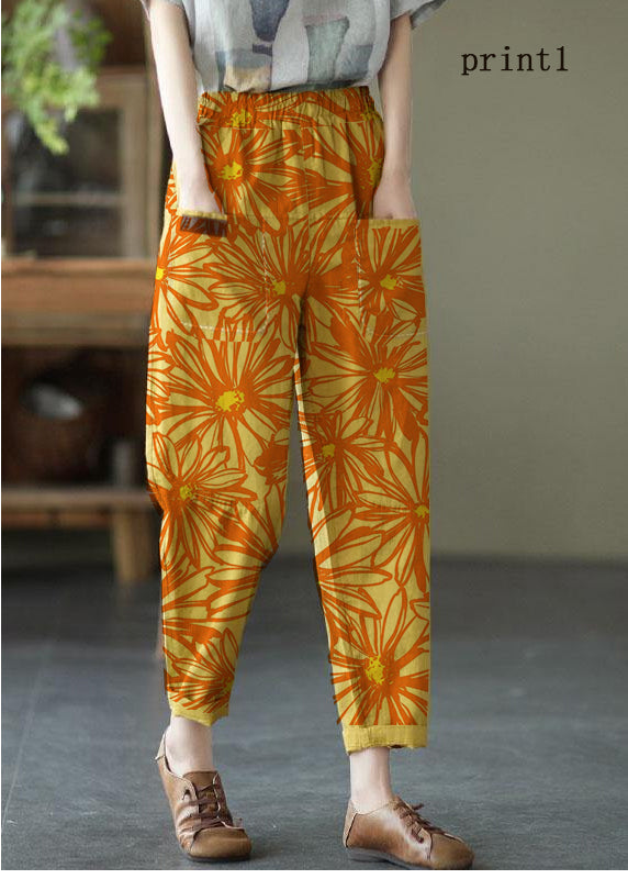 Loose print3 Loose Casual Summer Pockets Pants