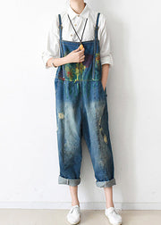 2024 fall oversized denim jumpsuits casual blue jeans denim outfits cute