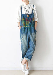 2024 fall oversized denim jumpsuits casual blue jeans denim outfits cute