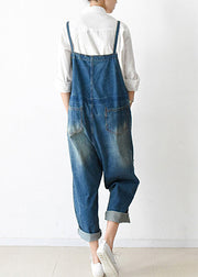 2024 fall oversized denim jumpsuits casual blue jeans denim outfits cute