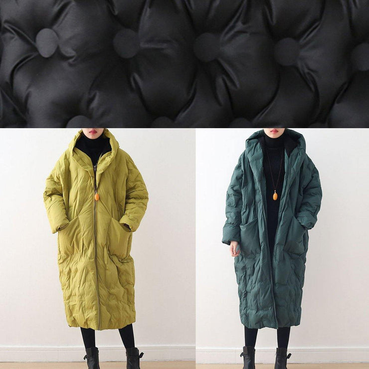 2021 Warm Yellow Down Coat original design literary retro overcoat - bagstylebliss