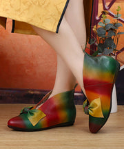 2024 New Soft Flats Colorful Ethnic Style Women Bow Ankle Boots