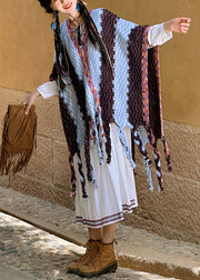 2024 New Bohemian Rainbow Tassel Cozy Warm Shawl