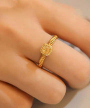 2024 New Gold Overgild Zircon Crystal Rings