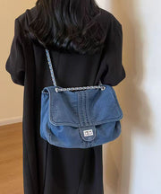 2024 New Light Blue Large Capacity Chain Denim Shoulder Bag