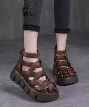 2024 Summer New Black Hollow Out Roman Sandals