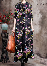 Comfy Italian Black Print4 Long Silk Dress Cardigan - Limited Stock