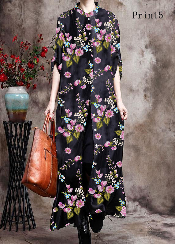 Comfy Italian Black Print3 Long Silk Dress Cardigan - Limited Stock