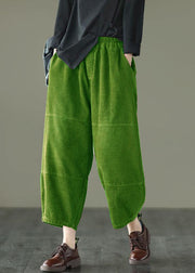 Organic Green High Waist Wide Leg Fall Pants Corduroy