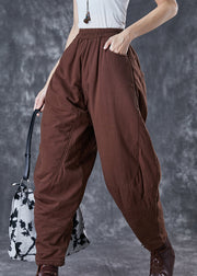 Art Chocolate Oversized Patchwork Fine Cotton Filled Harem Pants Winter