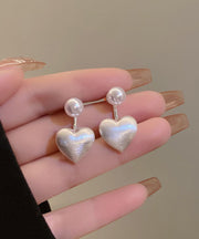 Art Gold Alloy Love Pearl Stud Earrings