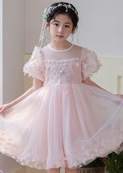 Art Grass Green Butterfly Hollow Out Tulle Kids Girls Dress Summer