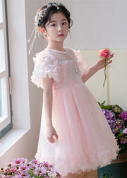 Art Grass Green Butterfly Hollow Out Tulle Kids Girls Dress Summer