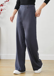 Art Grey Asymmetrical Draping Spandex Wide Leg Pants Fall