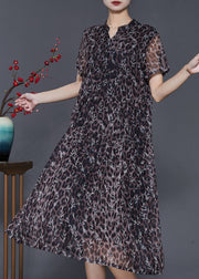 Art Leopard Print Exra Large Hem Chiffon Dress Summer