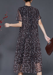 Art Leopard Print Exra Large Hem Chiffon Dress Summer