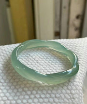 Art Light Green Chalcedony Agate Bangle