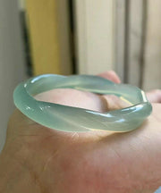 Art Light Green Chalcedony Agate Bangle