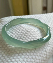 Art Light Green Chalcedony Agate Bangle