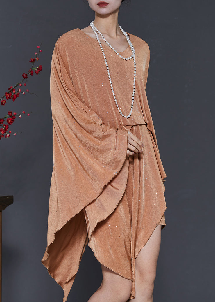 Art Nude Asymmetrical Sequins Silk Dresses Summer