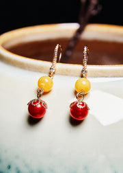 Art Red Pearl Boutique Beeswax Drop Earrings