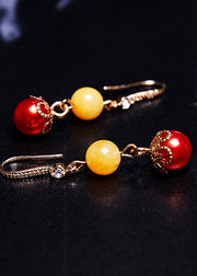 Art Red Pearl Boutique Beeswax Drop Earrings