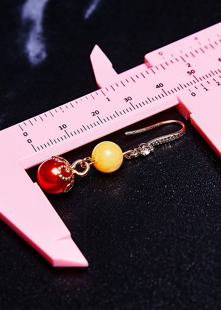 Art Red Pearl Boutique Beeswax Drop Earrings