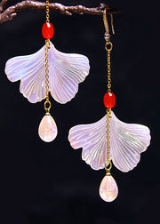 Art Shell Water Droplet Acrylic Drop Earrings