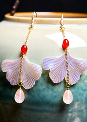 Art Shell Water Droplet Acrylic Drop Earrings