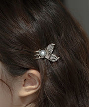 Art White Alloy Pearl Mermaid Hairpin