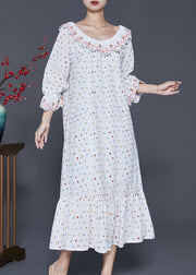 Art White Embroidered Cotton Vacation Dresses Spring