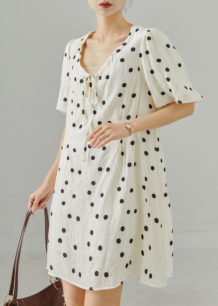 Art White Oversized Print Cotton Mid Dresses Summer