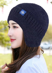 Autumn And Winter Pink Knitted Warm Ear Protection Boonie Hat