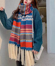 Autumn And Winter Warm Bohemian Tasseled Long Knitted Scarf