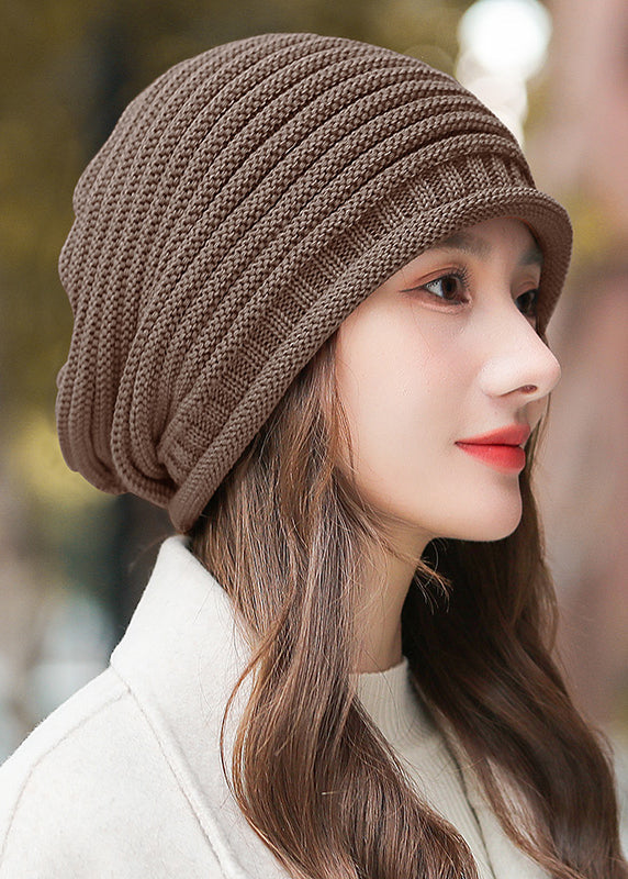 Autumn Winter Stylish Caramel Warm Knit Boonie Hat