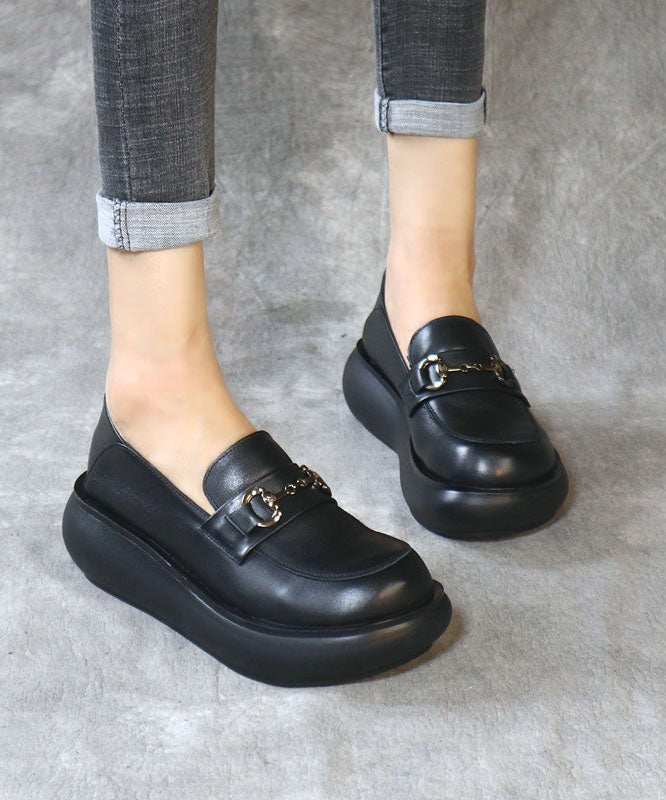 Beautiful Black Loafers For Women Platform Loafers