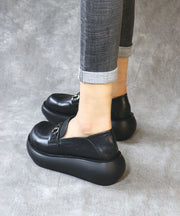 Beautiful Black Loafers For Women Platform Loafers