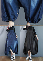 Beautiful Blue Oversized Pockets Denim Overalls Jumpsuit Summer