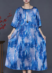 Beautiful Blue Oversized Tie Dye Holiday Dress Summer