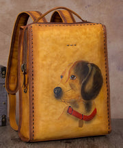 Beautiful Brown Animal Print Calf Leather Backpack Bag