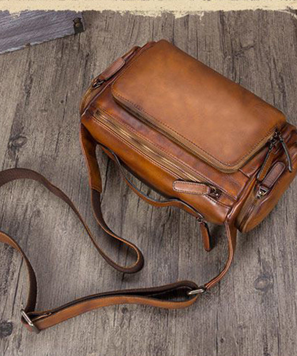 Beautiful Brown Solid Durable Versatile Calf Leather Tote Handbag