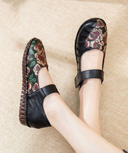 Beautiful Buckle Strap Flats Light Purple Splicing Cowhide Leather