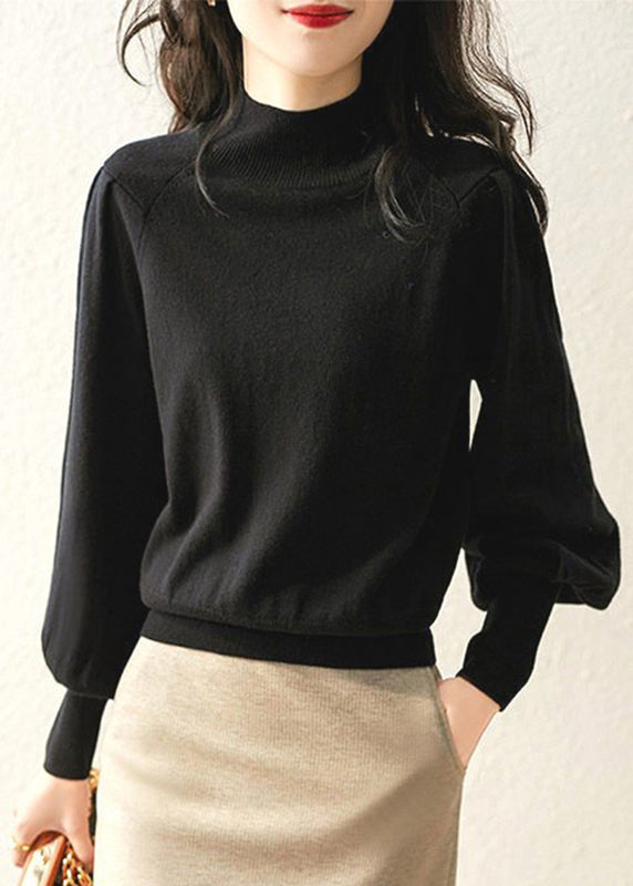 Beautiful Camel Turtleneck Knit Top Long Sleeve