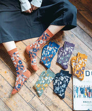 Beautiful Comfortable Warm Jacquard Cotton Mid Calf Socks