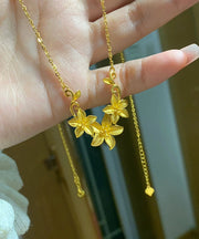 Beautiful Gold Stainless Steel Overgild Floral Princess Necklace