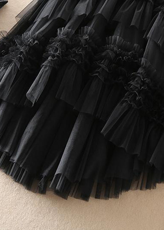 Beautiful Orange asymmetrical design Tulle Tiered Fall Skirt